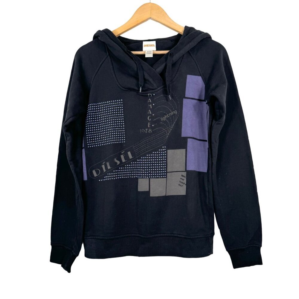 Diesel purple Studded Y2K distressed hoodie sz‎ S